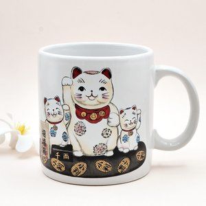 Coffee Mug, Lucky Maneki Neko, Vintage Collectibles